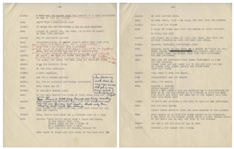 Moe Howard's 7pp. Script for a Three Stooges Skit, Circa Early 1950s, With Shemp -- Hand-Annotated by Moe -- Very Good Condition